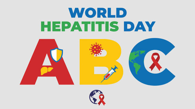World Hepatitis Day Hepatitis Letters A B C Flat Vector Illustration