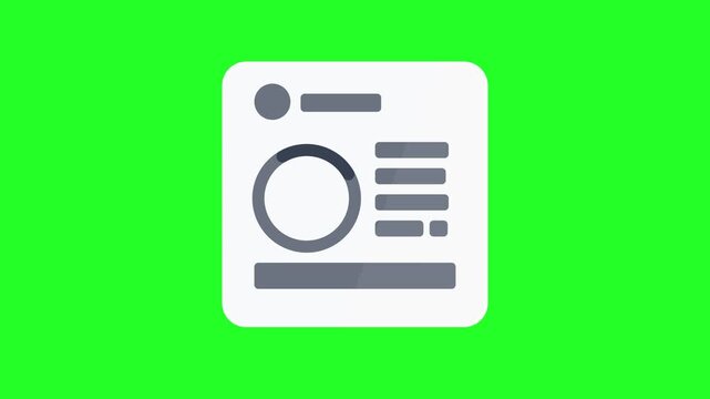 Animated Business Profile and Data Dashboard Icon with Charts, Isolated Motion Graphic on Green Screen BackgroundAnimated Business Profile and Data Dashboard Icon with Charts, Isolated Motion Graphic 