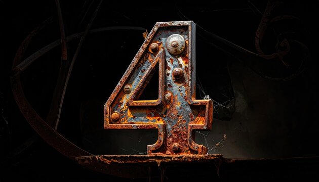 Rusty Neon 4a Sign in Dark Industrial Setting