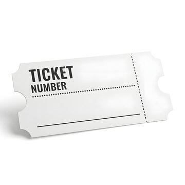 A blank ticket with the words ticket number printed on it.