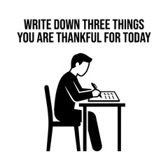 Fototapeta premium Person Writing at Desk Expressing Gratitude and Thankfulness.