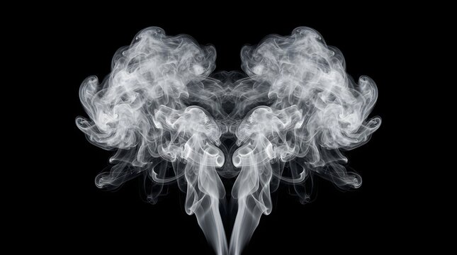 Abstract White Smoke Art on Dark Background