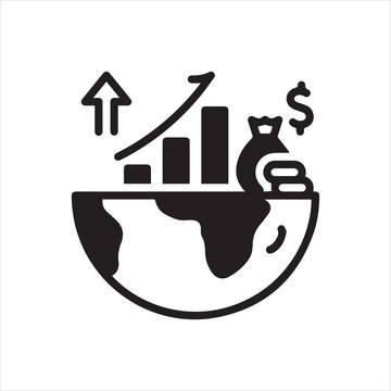 Black solid icon for gdp growth.