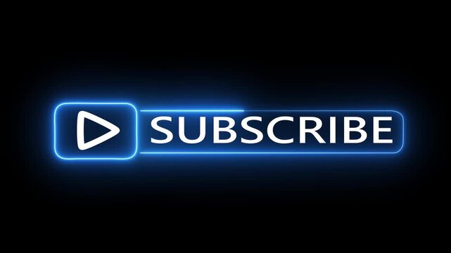 Subscribe neon button for advertising videos. For your social media followers,4K video.