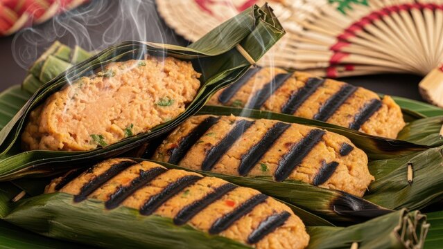Grilled Otak Otak Ikan Tenggiri Wrapped in Banana Leaves
