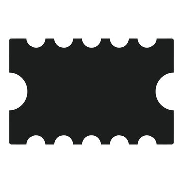 A black ticket stub template with perforated edges  isolated on white background icon