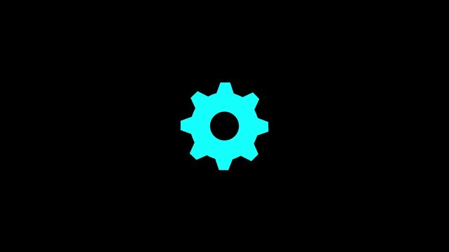 Update setting icon setup animation. setting icon with spinning gears icon animated. 4k Motion Graphic .