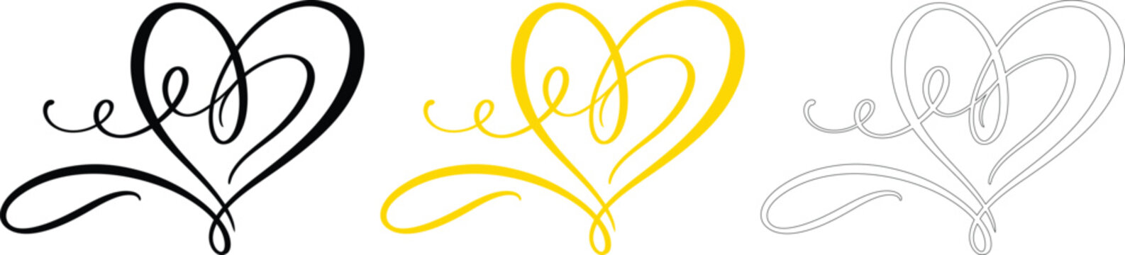 Calligraphy heart icon. Elegant heart script symbol. Simple pictogram for wedding invitation, valentine, romance, love letter, anniversary and decorative greeting card design.