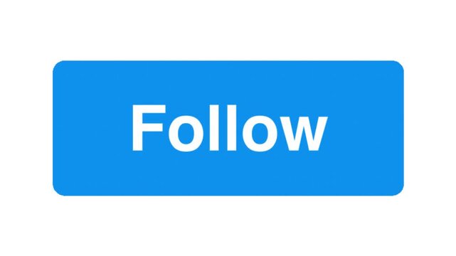 Blue button with the word Follow in white text, representing a call to action for social media and website engagement