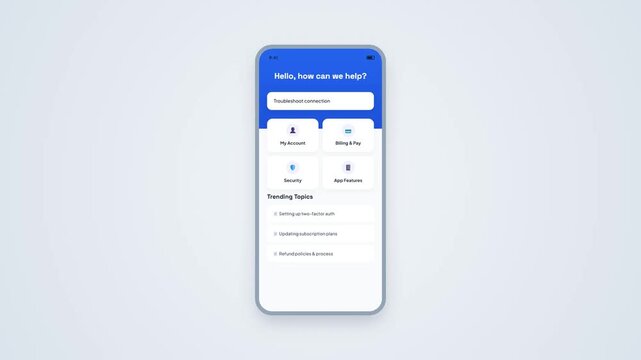 Customer Support Search Mobile UI Animation