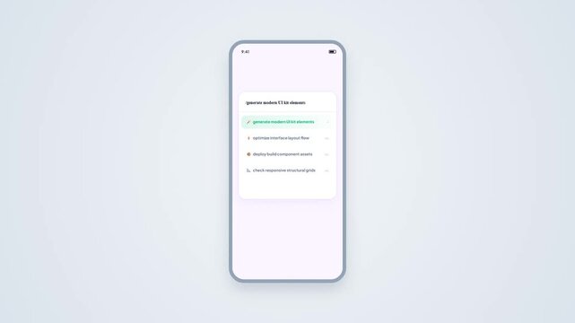 Smartphone App UI Animation Displaying Animated Checklist Task Generation with Checkmarks and Status Flow