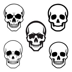 Obraz premium Black and white skull icon