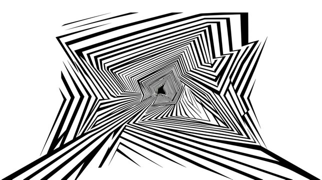 Abstract Geometric Tunnel with Op Art Style