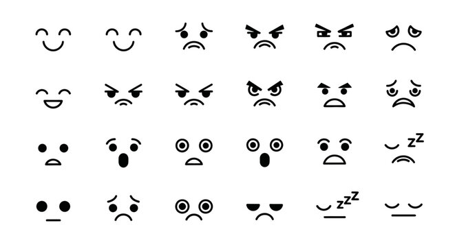 Collection of various emoticon faces.