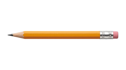 Yellow wooden pencil transparent PNG isolated school supply cutout for education, writing and design projects © creativestock