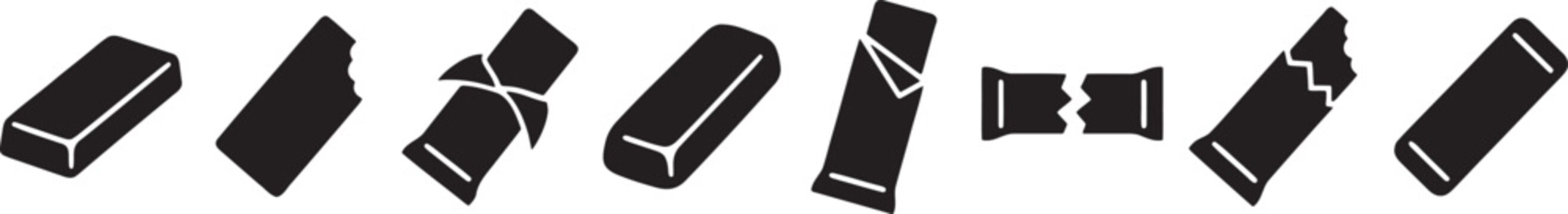 Solid gold bars and breaking chocolate bars icons