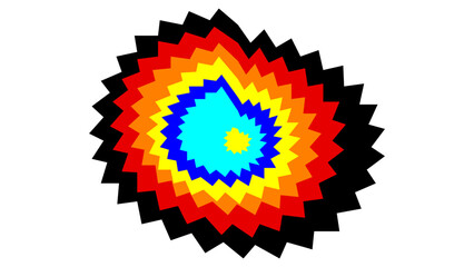 Colorful Comic Explosion Burst Vector Art Graphic on White © Suraj Das