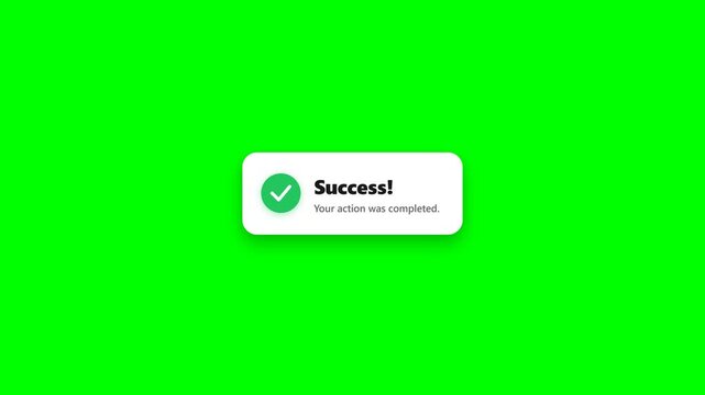 Success Notification Green Checkmark Approved Confirmed Alert 4K