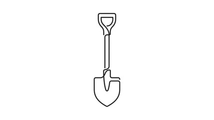 Continuous line drawing of a shovel © linggo