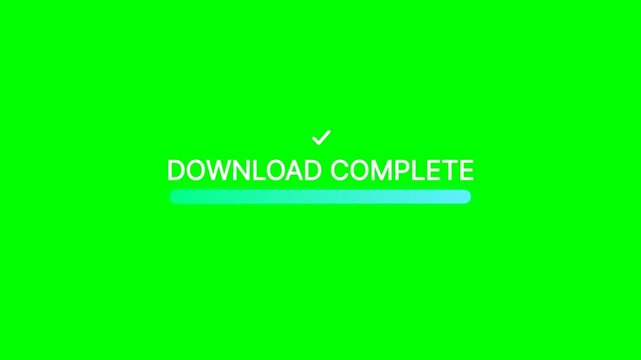 Download Complete Animation File Transfer Done Progress Bar Finish 4K