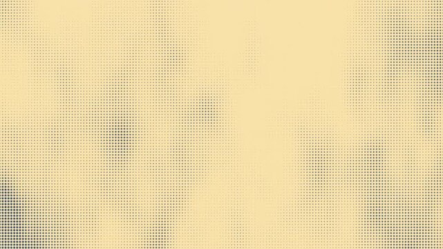 4K Vintage Halftone Dot Background. Dynamic retro halftone texture animation with warm yellow pop-art paper video effect.