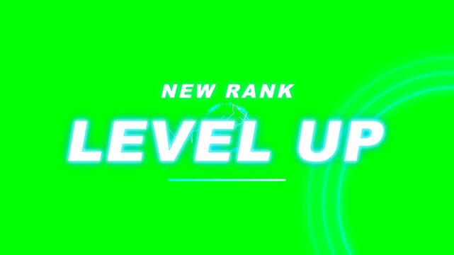 Level Up Gaming Popup XP Gain Rank Promotion Celebration Effect 4K