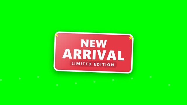 New Arrival Sticker Badge Product Launch Fresh Item Label Animation 4K
