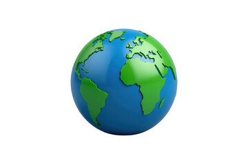 Fototapeta premium Earth globe with blue oceans and green continents, symbolizing globalization, technology, ecology, and worldwide business