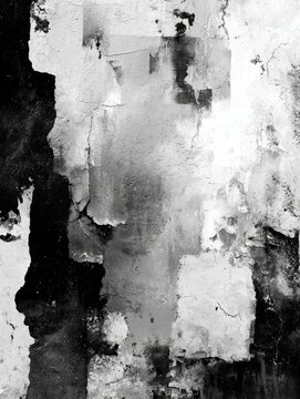 Distressed black and white plastisol ink texture with vector frame, high contrast abstract pattern, rough grunge effect, bold geometric shapes, artistic graphic design concept