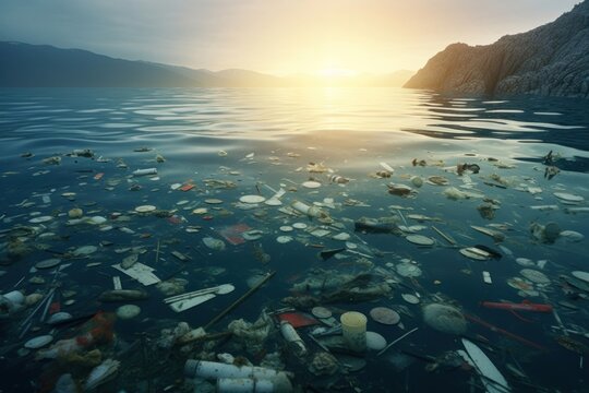Waste ocean pollution sunlight.
