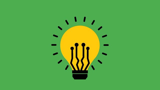 Technology solution concept featuring lightbulb icon and circuit lines. Visual representation of innovation, digital connectivity, and smart problem solving.