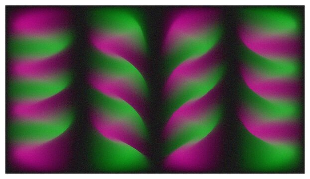 Abstract pink and green organic geometric pattern with glowing futuristic background