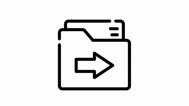 Export folder line icon representing file transfer document sharing and digital data storage optimization