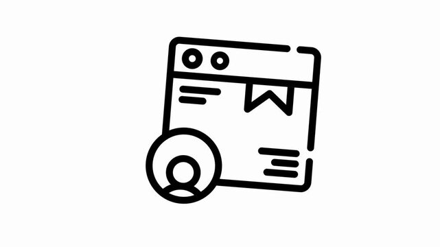 User Profile Interface Icon with Browser Window and Account Avatar