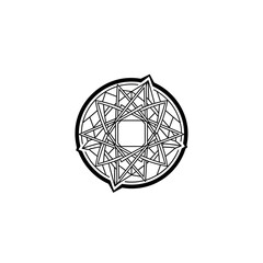 Obraz premium Abstract Geometric Star Mandala Outline Design