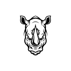 Fototapeta premium Aggressive Rhino Head Emblem - Powerful Wildlife Mascot Logo
