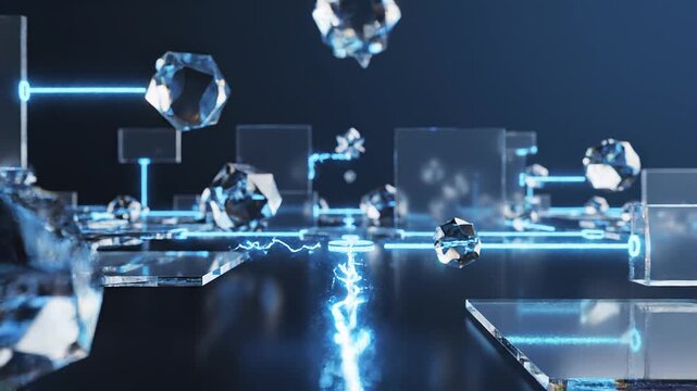 Title

Abstract Futuristic AI Technology Background with Glowing Glass Geometric Network Loop