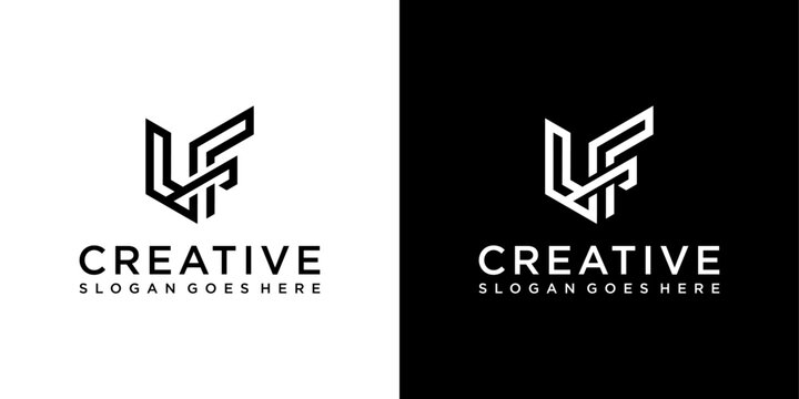 LF or FL initial letter logo vector design
