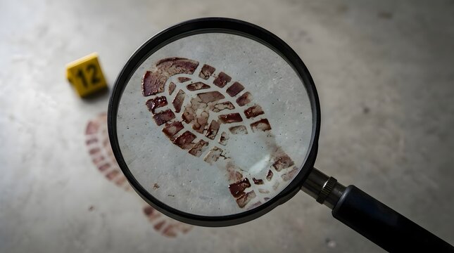 a footprint through a magnifying glass