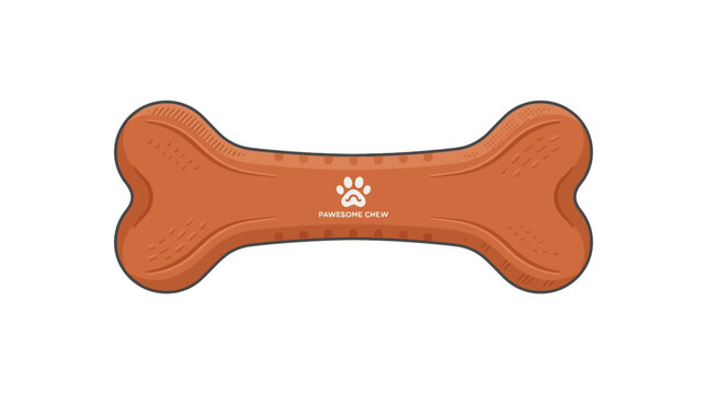 Dog chew toy vector illustration of a rubber bone.