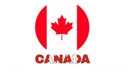 Fototapeta premium Canadian flag with maple leaf symbol. National emblem representing Canadas identity and patriotism.