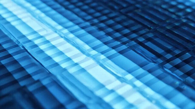 Abstract blue grid pattern with alternating light and dark rectangular shapes