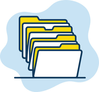Stack of Document Folders for Office Organization Illustration
