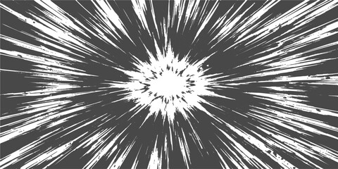 Obraz premium Explosion of Light and Energy: A dynamic burst of radiant lines emanates from a central point, creating a powerful visual representation of energy, speed, and impact.