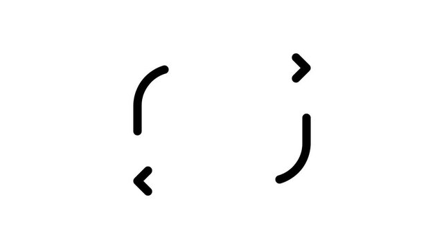 Animated repeating loop arrows on white background