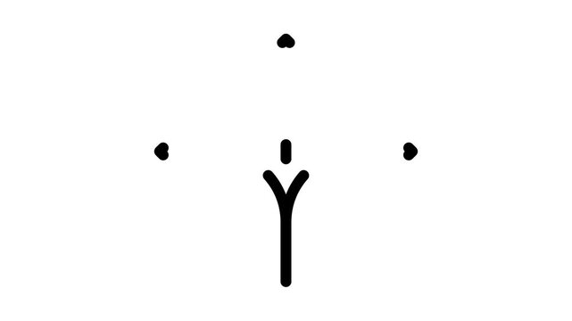 Decision making arrow path choice animation