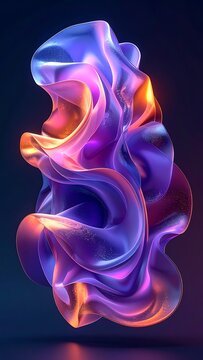 Vibrant Iridescent Fabric Abstract Design Element.