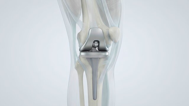 Total Knee Arthroplasty Implant Anatomy 3D Rendering