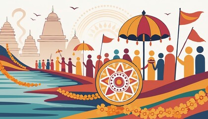 Fototapeta premium Illustration abstract Kumbh Mela Festival vector