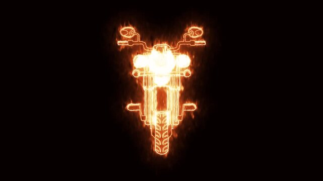 motorcycle logo with burning light bulb on the alpha channel background